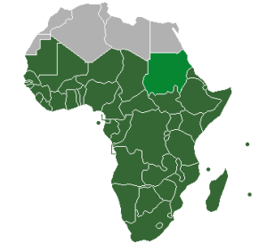 Sub-Saharan Africa (UN definition) - Jcherlet via Wikimedia Commons