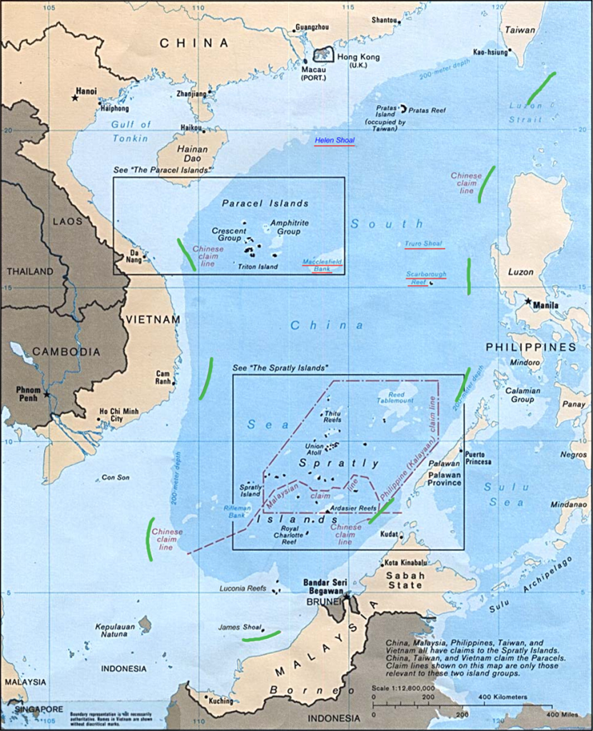China's historic and expansive nine-dashed line. US Central Intelligence Agency via Wikimedia Commons.