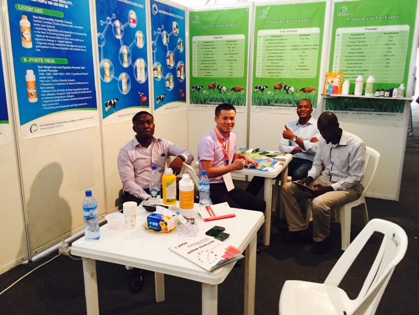 First from the left; Funtuna Farm Commercial Operations Manager Ope Agbato at the trade-fair in Lagos