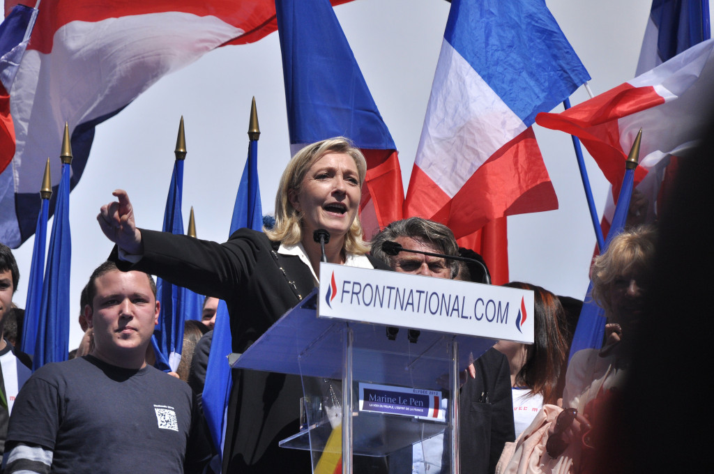 Marine Le Pen at a Front National rally. Photo: Blandine Le Cain.